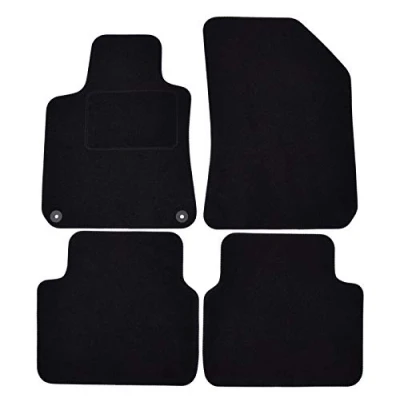 Afbeelding van J&amp;J AUTOMOTIVE Op maat gemaakte velours zwarte vloermat voor 308 SW 2014 2021, nauwkeurige pasvorm, antislip onderkant, versterkt in het pedaalgebied