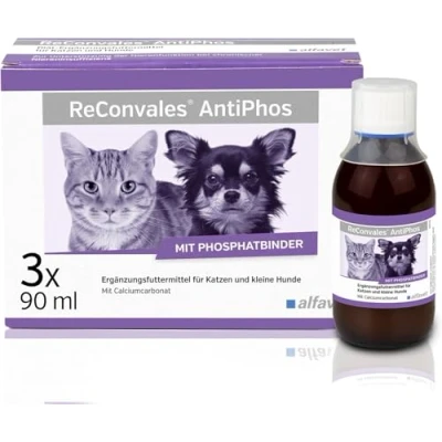Afbeelding van Alfavet Herstelt Antiphos, Ter Ondersteuning Van De Nierfunctie Katten En Honden, Voedingssupplementen Met Fosfaatbinders, Flessen 90 ml (3 pack) K.A.