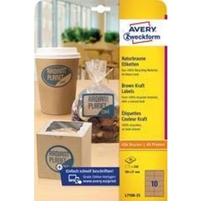 Afbeelding van AVERY Zweckform naturel bruine etiketten, 105 x 57 mm