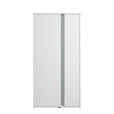 Afbeelding van Leen Bakker Kledingkast Bobby 2deurs Wit 182x90x51cm Kledingkasten Spaanplaat