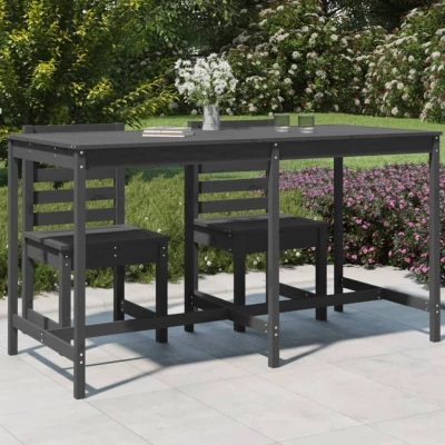 Afbeelding van Tuintafel 203,5x90x110 cm massief grenenhout grijs