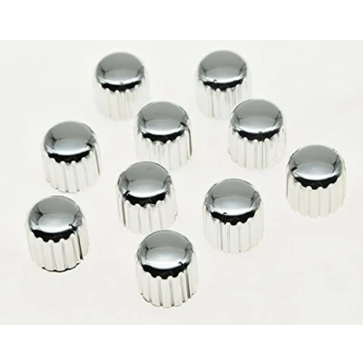 Afbeelding van KAISH 10 stks Plastic Gitaar AMP Versterker Knoppen Knurled Pointer Knop Chroom 18x17mm