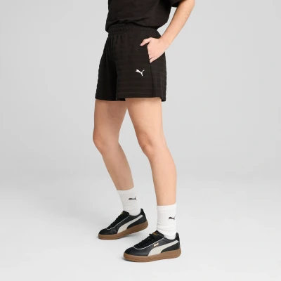 Afbeelding van Puma Elevated Strukturierte MIT Hohem BUND Korte broeken, Dames, Maat: Large, Black