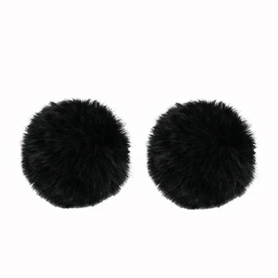 Afbeelding van Lavalier Windmuff 2 Pack Revers Microfoon Voorruit Muff Outdoor Harige Lav Windscherm (0,5 cm, zwart)