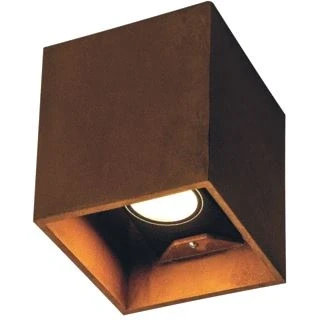Afbeelding van Slv rusty up down wl outdoor led wandopbouwarmatuur rechthoekig roest cct switch 3000 4000 k 1004650