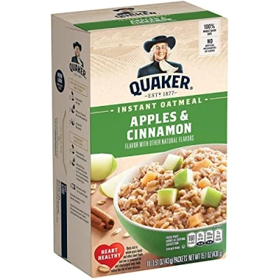 Afbeelding van Quaker Instant Oatmeal Apple Cinnamon 10ct