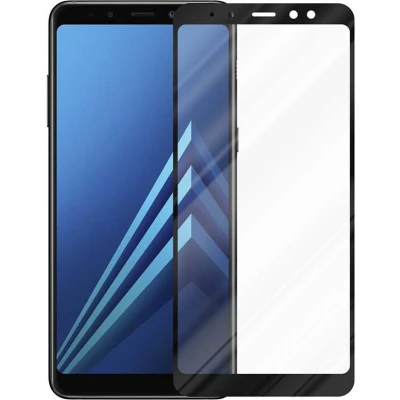 Afbeelding van Cadorabo Volledig scherm pantserfolie geschikt voor Samsung Galaxy A9 2018 in TRANSPARANT met ZWART Gehard (Tempered) display beschermglas 9H hardheid 3D Touch (RETAIL PACKAGING)