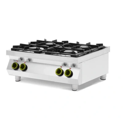 Afbeelding van Gasfornuis Kitchen Line, 4 Pits, 2 x 3, 5 kW + 2x 6 kW, Tafelmodel, 800x700x(H)310mm Hendi