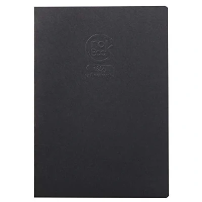 Afbeelding van Clairefontaine Ref 60362C Crok&#039;Book Portrait Staplebound Sketchbook A4 (29,7 x 21cm), 160gsm papier, zuurvrij, pH neutraal, 20 witte vellen zwarte omslag