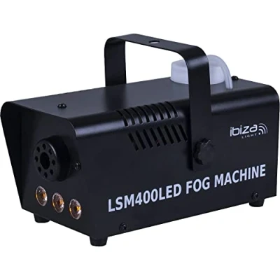 Afbeelding van Ibiza Light Mini rookmachine 400W met 3 gele LED&#039;s Zwart