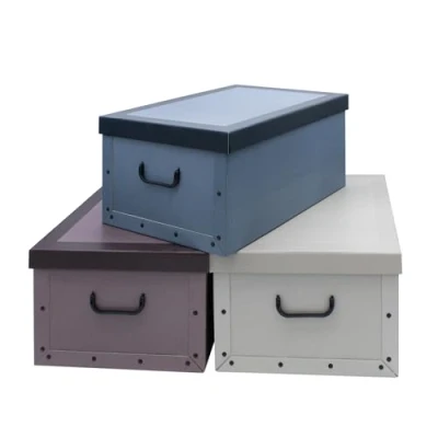 Afbeelding van Opbergdozen, in 3 kleuren, crème, bruin, blauw, 45 liter inhoud, decoratief, van karton, stuks