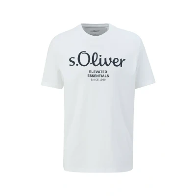 Afbeelding van s.Oliver Kurzarm Tshirt print, Heren, Maat: Large, Weiss