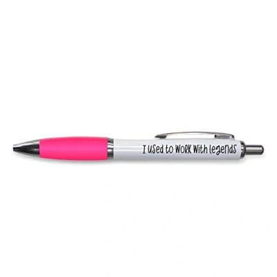 Afbeelding van Tongue in Peach Grappige nieuwigheid Push Pen Gift Balpennen werk Collega verlaten aanwezig Ik werkte vroeger met legendes grap stationair ROZE PP67