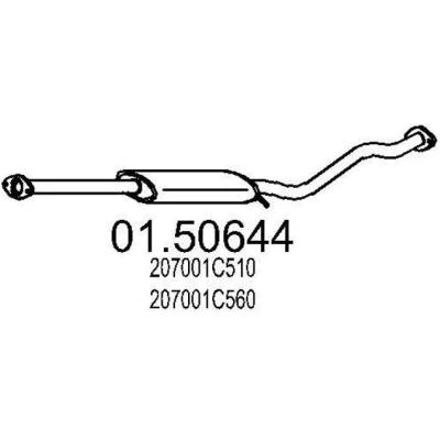 Afbeelding van MTS 01.50644 Middendemper 1830mm HYUNDAI: Getz (TB) 1.1, 1.4 i 2002 2010
