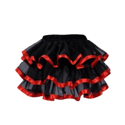 Afbeelding van Yummy Bee Tutu Rok Dames Fancy Dress Kostuum Volwassen Burlesque Halloween Frilly Plus Size 6 24, Rood, XXL