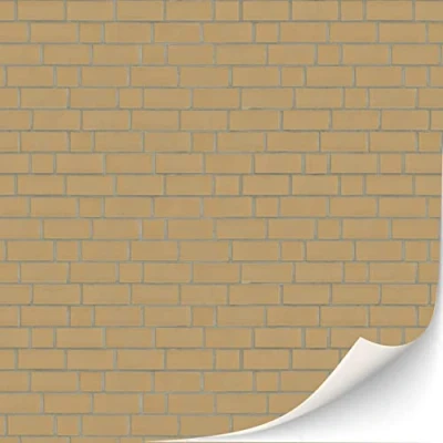 Afbeelding van 3 vellen zelfklevende baksteenmuur, wandbekleding voor poppenhuizen, schaal 1:12 (oker)