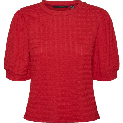 Afbeelding van Vero Moda Vmida Tshirt basic, Dames, Maat: Large, Fiery red