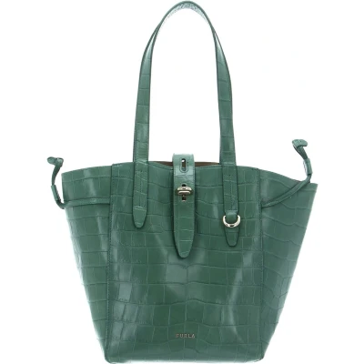 Afbeelding van FURLA Leren Schoudertas Shopper Net Tote Ulivo Petrol