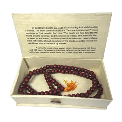 Afbeelding van Malla/Mallah Beads Boeddhist Rosary Wood IN Box Meditatie Mala Bead