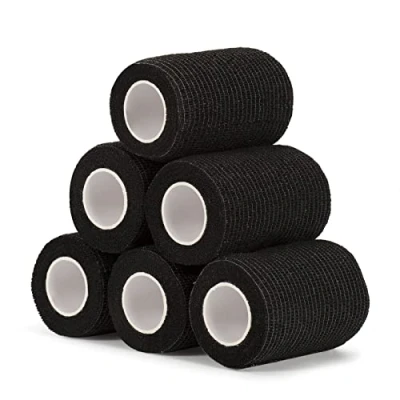 Afbeelding van Sagafly Plakband, 7,5 cm x 4,5 m, zelfklevend, sport, cohesive bandage, elastisch, cohesieve bandages voor bescherming, zwart