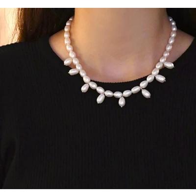 Afbeelding van N3 Collecties 925 sterling zilveren natuurlijke zoetwaterparelketting