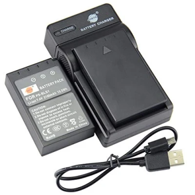 Afbeelding van DSTE BLS 1 camera batterij (2 stuks) en oplader compatibel met Olympus E 420, 450, 600, 620, P1, P2, P3, PL1, PL3, PM1