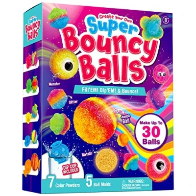 Afbeelding van Dr. Daz Flummi Power, 20 kleurrijke powerballen, voor kinderen, rubberen bal zelf maken, Fun Science experimenteerset beginners, verjaardagscadeau meisjes jongens vanaf 7 8 9 10 jaar