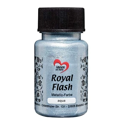 Afbeelding van Royal Flash, acrylverf, metallic, met fijnste glitterdeeltjes, 50 ml (aqua/lichtblauw)