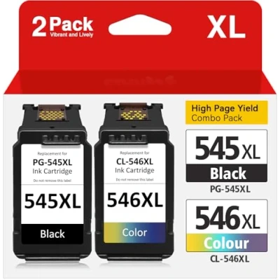 Afbeelding van Inkwood 545 546 inktpatronen, PG zwart en CL kleur compatibel voor Canon inktcartridges 546, Pixma MG3050 MG2550S MG2950 MG2450 TS3150 TR4550 MG2500 MX49