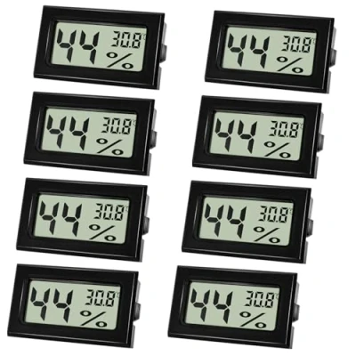 Afbeelding van 8 stuks mini thermometer en hygrometer binnen digitaal