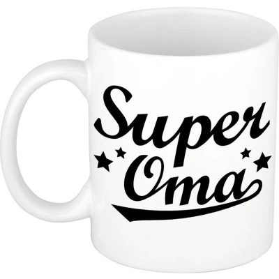 Afbeelding van Super oma cadeau mok / beker voor 300 ml feest mokken