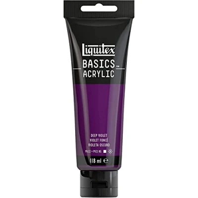 Afbeelding van Liquitex Basics 8870011 Monopigmenteerde acrylverf, kunstenaarspigmenten, lichtecht, gemiddelde viscositeit, achivkwaliteit, zijdeglanzende afwerking, 118ml Deep Violet