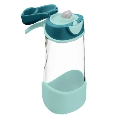 Afbeelding van b.box Sportdrinkfles met klapdeksel, duurzame kunststof waterfles voor kinderen, lekvrij, 450 ml, smaragd