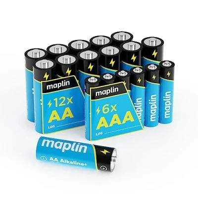 Afbeelding van Maplin alkalinebatterijen (extra duurzaam, AA+, 6 AAA) 12 stuks