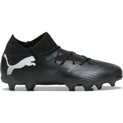 Afbeelding van Puma Future 7 Match FG/AG JR Unisex Voetbalschoenen met kunststof noppen voor kinderen, Maat: 32.5, Black/white Textiel/ synthetisch