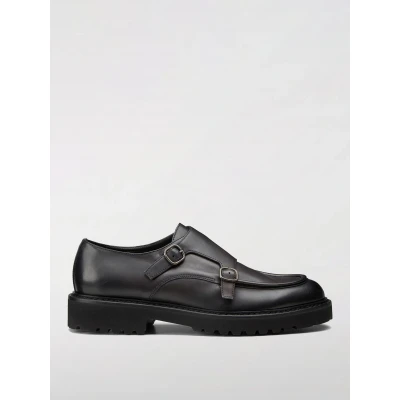 Afbeelding van Double Monk Strap Leather Shoes Graphite Loafers