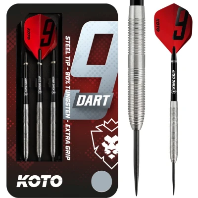 Afbeelding van KOTO 9 Dart 90% Tungsten Darts, 23 Gram Steeltip Dartpijlen Van Wolfraam, Professionele Stalen Punt DartSet Met 3 Pijlen en Shafts, Wallet
