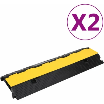 Afbeelding van vidaXL Kabelbeschermers drempel met 2 tunnels st 100 cm rubber