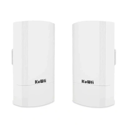 Afbeelding van Point to WiFi Repeater Bridge KuWFi 900Mbps Outdoor Wireless WLAN Access Extender 5.8G Punt aan Draadloze Brug CPE Kit Ondersteunt 1 2 KM anti interferentie voor PTP/PTM