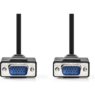 Afbeelding van Nedis VGA Kabel Male Vernikkeld Maximale resolutie: 1280x768 15.0 m Rond ABS Zwart Polybag