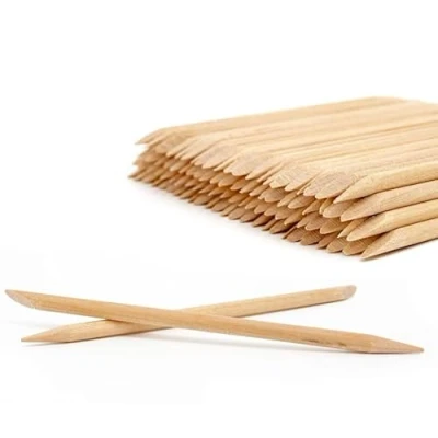 Afbeelding van GOOD STUFF Verpakking met 12 houten stokjes voor het verwijderen van nagelriemen en nail art, lengte 11,5 cm, dubbele punt duwen de decoratie