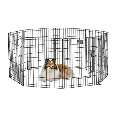 Afbeelding van MidWest Homes for Pets Hondenoefenpen en box met deur; 60,96 cm bij 76,2 cm; zwart E gecoat; 550 30