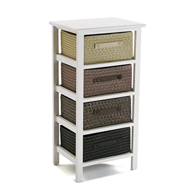 Afbeelding van Versa Gavle Bijkomend badkamermeubilair, Ladekast met 4 lades voor organisatie, Modern en leuk opbergen, Afmetingen (H x B H) 73 28 37 cm, Hout polyester, Kleur Bruin