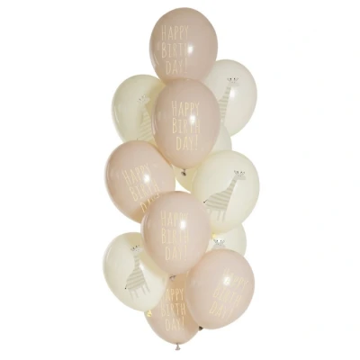 Afbeelding van Ballonnen Set Birthday Giraffe 33cm 12 stuks