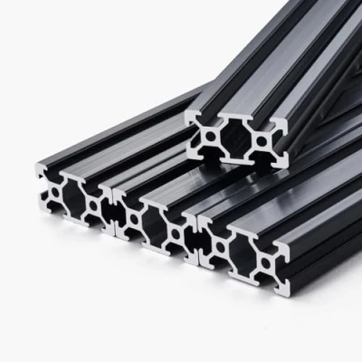 Afbeelding van VEVOR 5 stuks 2040 lineaire geleiding met T groef, gemaakt van aluminiumlegering, zeer sterke, geëxtrudeerde geanodiseerde voor printer, lasergravure, zwart, 1200 mm
