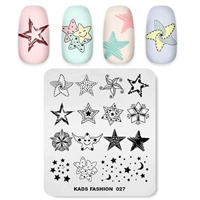 Afbeelding van KADS Nail Art Stempelen Platen Ster Patroon Mode Sjablonen Manicure Print Afbeelding