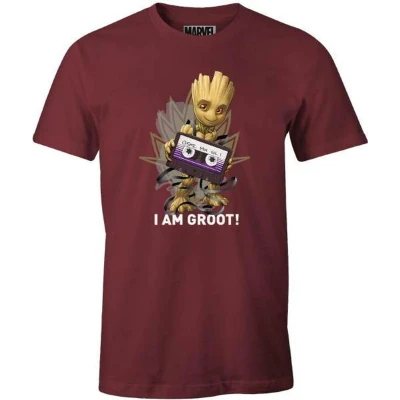 Afbeelding van Marvel Guardians of the Galaxy Burgundy Men&#039;s T shirt I Am Groot S