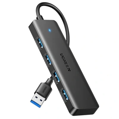 Afbeelding van UGREEN USB Hub 3.0 Splitter 5Gbps Distributeur voor MacBook, Mac Mini, iMac, Surface Pro, XPS, ThinkPad, flashdrives, mobiele harde schijf, desktop pc en meer (15 cm)