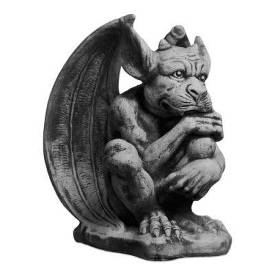 Afbeelding van gartendekoparadies.de Gargoyle de wachter, stenen figuur, H. 40 cm, 21 kg, grijs, vorstbestendig van gegoten steen voor buiten
