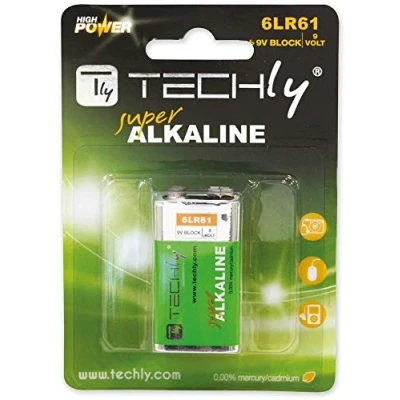 Afbeelding van Techly 6LR61 9V Single use battery Alkaline